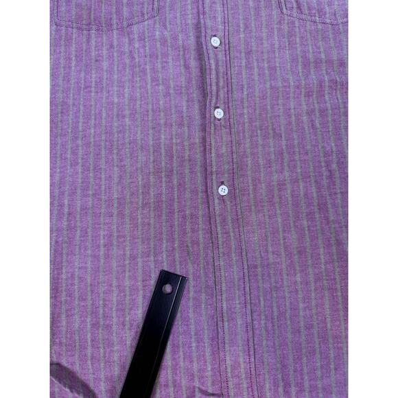 Vintage Men's American Eagle Long Sleeve Button Up Shirt L Red Striped C557 - Picture 3 of 11